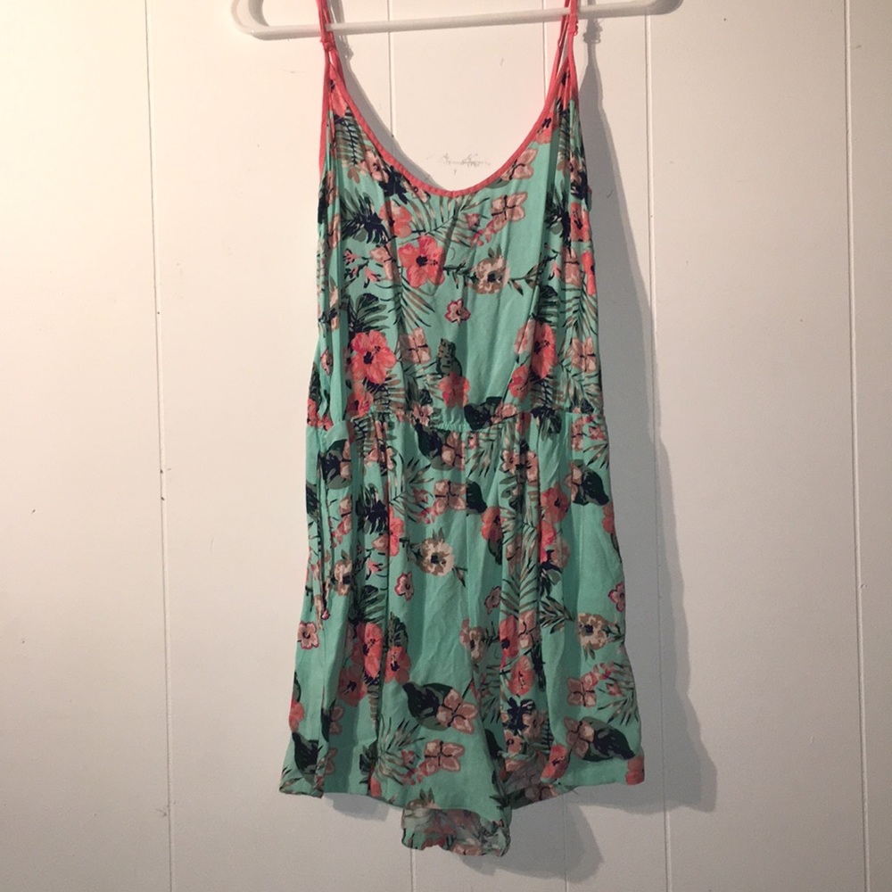 Tropical floral romper
